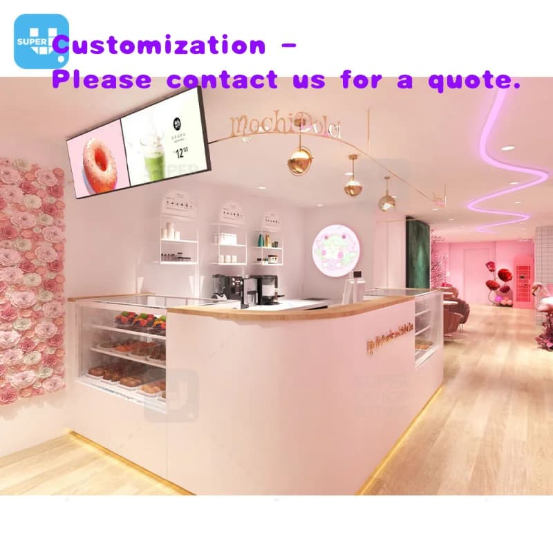 Arredamento Personalizzato per Negozi di Bubble Tea, Chiosco Trendy per Tè Boba, Design per Bancone di Negozio di Tè Matcha
