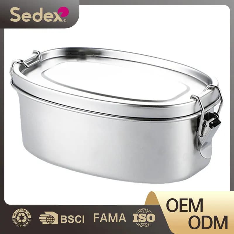 Contenitore per Pranzo in Acciaio Inox 304 per Campeggio, Scatola Bento per Studenti, Contenitore per Picnic, Contenitore Durevole per Conservazione Alimenti