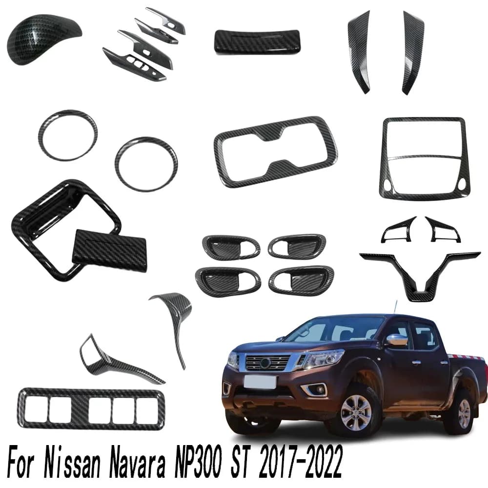 Wheel Covers, Air Bushing Frame, Gear Lever Frame, Arm Cover, Reading Light Handle, Door Handle Cover for Nissan Navara NP300 ST 2017 2018- 2022