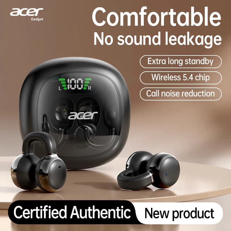 Auricolari wireless [Official Acer Ohr537] con design a clip per l'orecchio, comodi da indossare, adatti per sport, corsa, fitness