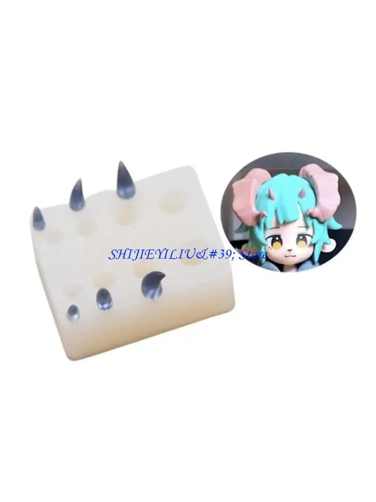 E21F Stampo in silicone per corno da diavolo piccole dimensioni Creazione gioielli Stampi in resina Stampo per corno