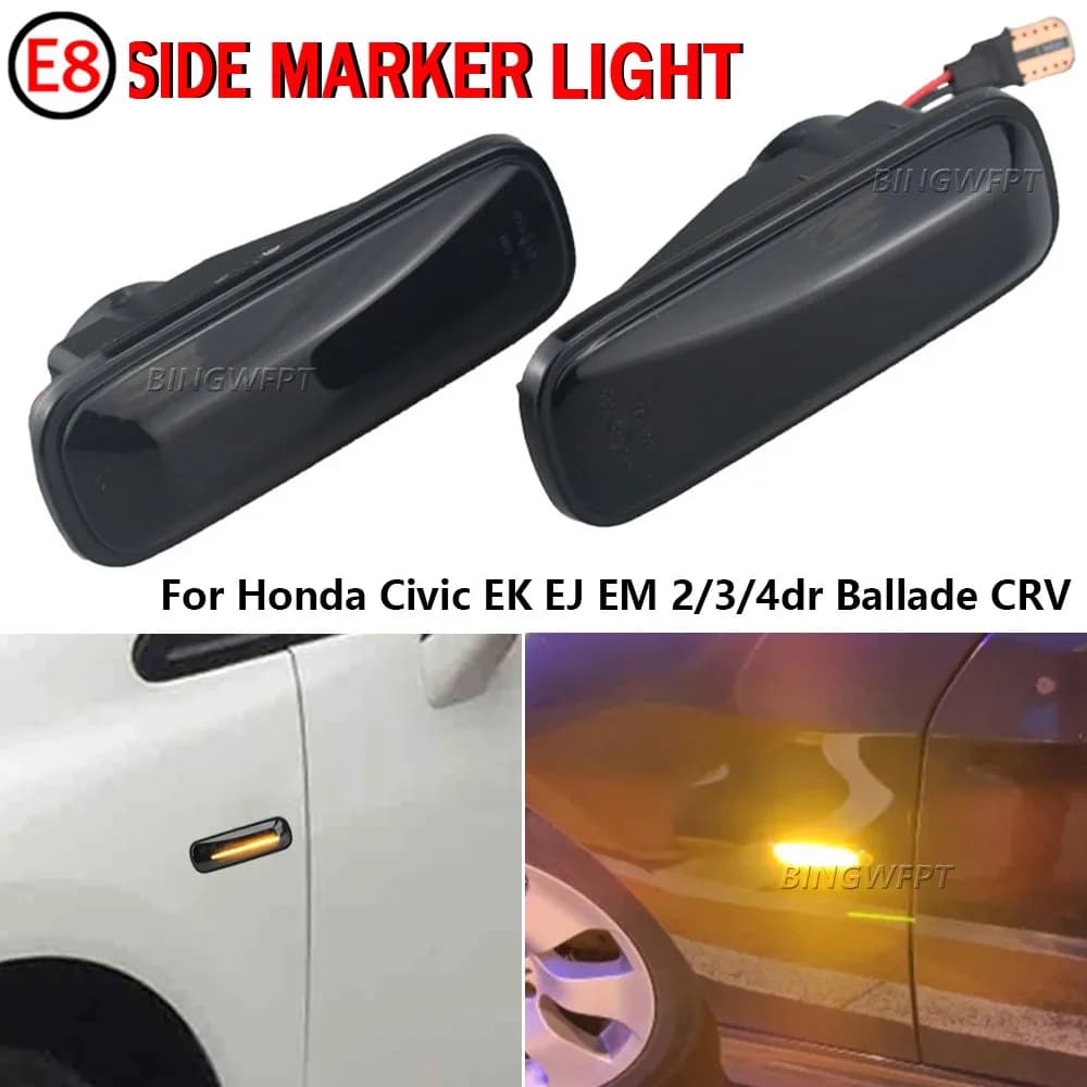 2PCS LED Luci di posizione laterali Freccia Indicatori di direzione Lampeggianti Lampade per Honda Civic CRV Ballade Domani Prelude Partner Orthia