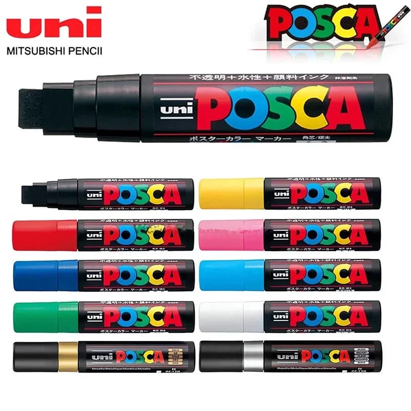 1pc Giappone UNI POSCA Marker PC-17K Graffiti Pittura POP Poster Pubblicità Penna 15mm A Base D'acqua Grande Testa Penna ricarica Rifornimenti D'arte