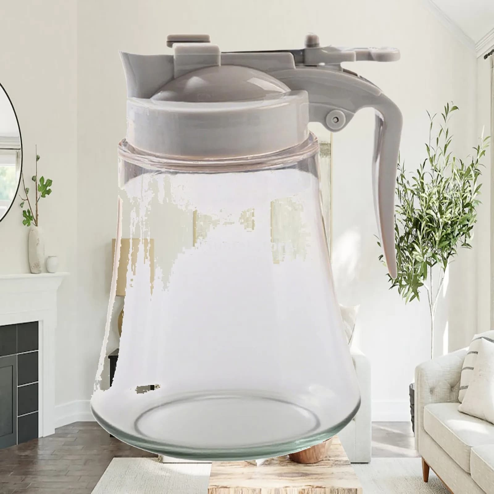 Kitchen Oil Container with Pump Press Type Resin for Cooking Honey Soy Sauce Salad Air Fryer