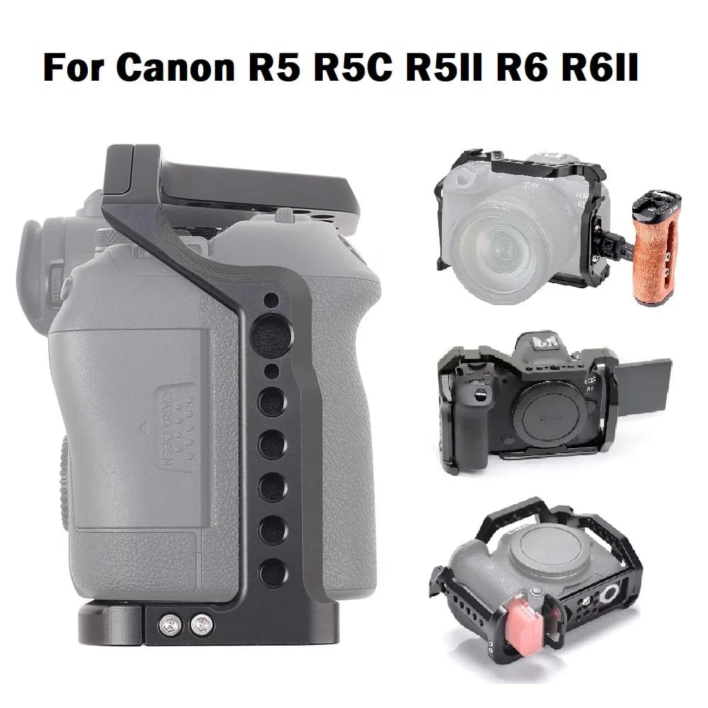 Telaio di Estensione in Lega di Alluminio per Fotocamera DSLR Canon EOS R5 R6 R6 Mark II/ III, Compatibile con Treppiedi e Stabilizzatori Gimbal