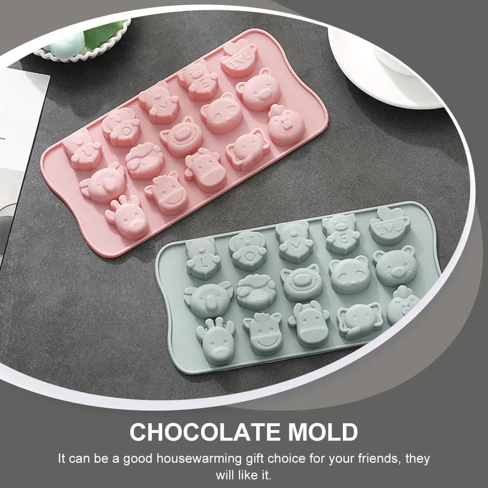 Set di 2 Stampi in Silicone a Forma di Animale per Torte e Cioccolato, Design Creativo per Dessert, Gelato e Nido d'Ape