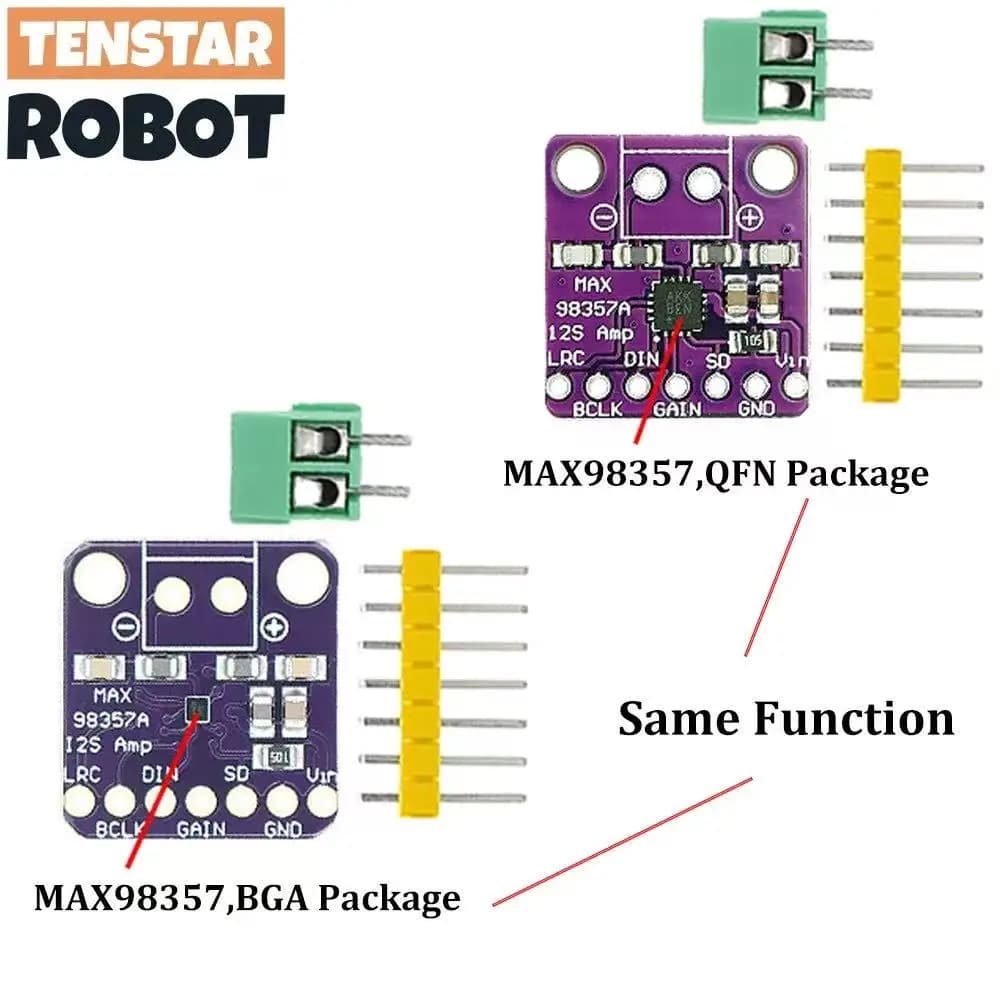 TENSTAR Max98357 I2S 3W Classe D Amplificatore Interfaccia breakout Modulo decodificatore Dac Audio senza filtro per Raspberry Pi Esp32
