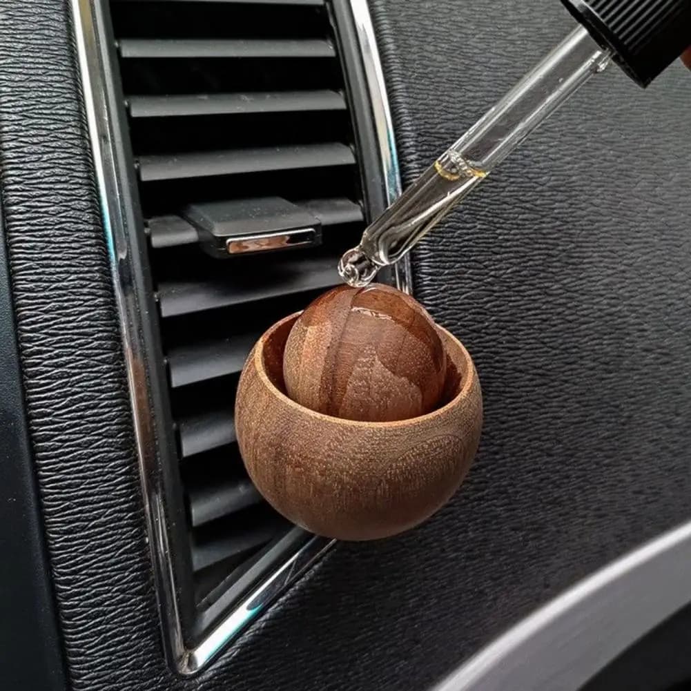 Diffusore di Oli Essenziali in Legno a Forma di Sfera, Diffusore Aromaterapico Naturale in Noce, Diffusore Passivo di Oli per Casa, Auto, Yoga, Sala, SPA