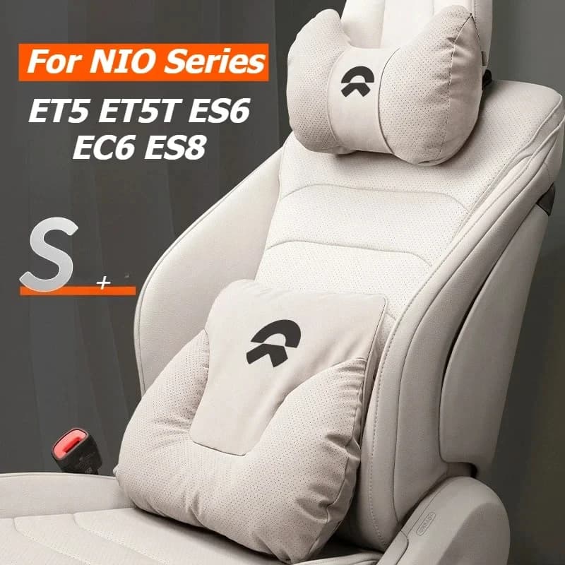 ‌For NIO ET5 ET5T ES6 EC6 ES8 Headrest Pillow Leather Car Neck Pillow Seat Waist Pillows Lumbar Support Interior Accessories
