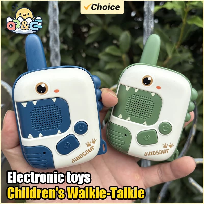 Dinosauro del fumetto Walkie-talkie per bambini 300M a lungo raggio Radio per bambini Giocattolo telefonico Giocattoli elettronici interattivi per ragazzi Regali per bambini
