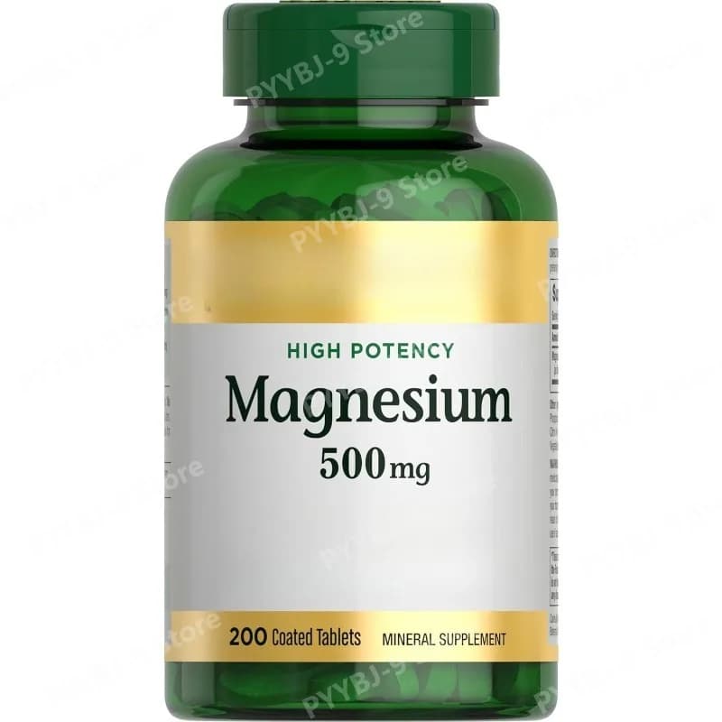 Magnesium tablets 500mg, High Power Mineral Supplement, 200 Tablets, Essential Nutritional Formula for Adult Daily Support