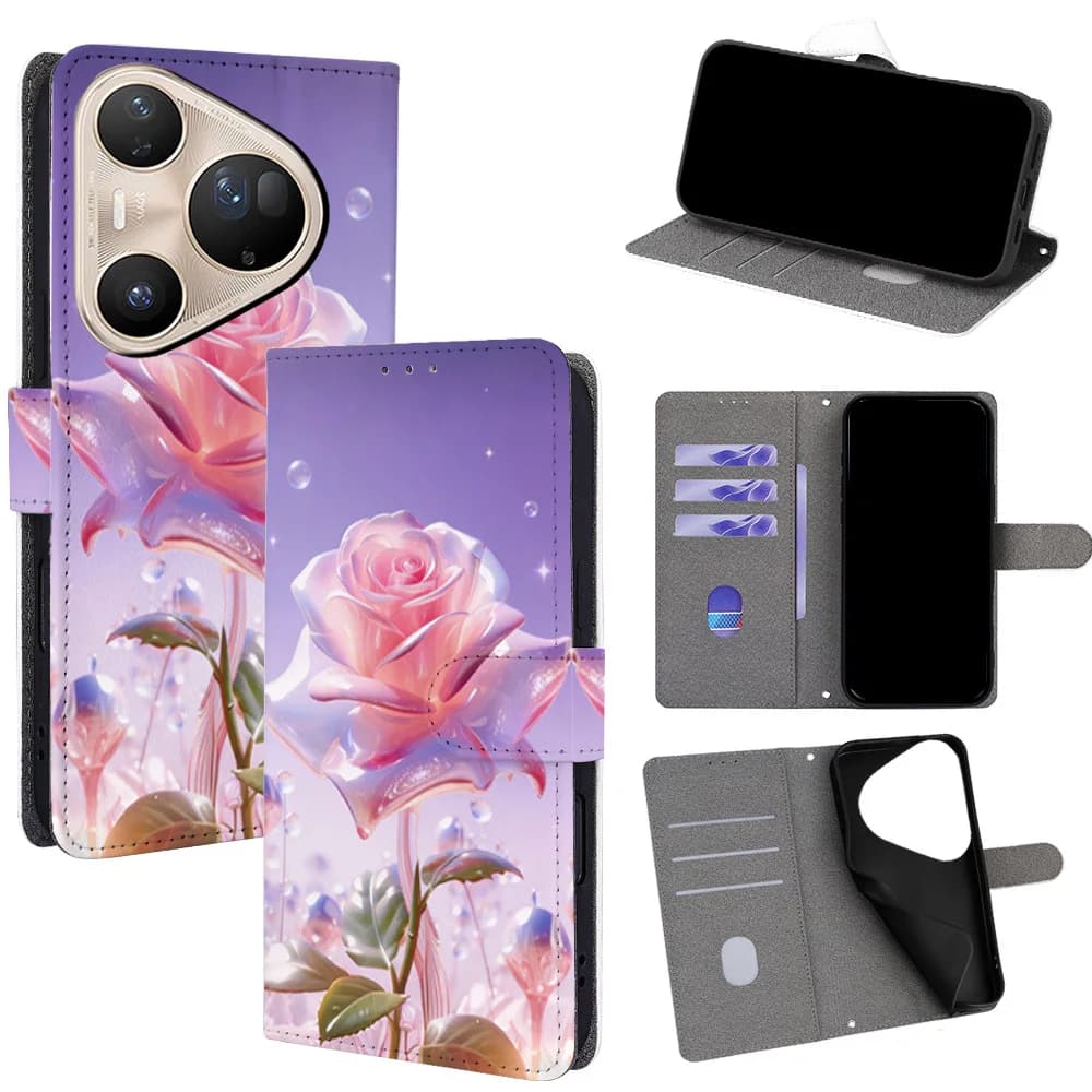 Custodia in pelle 3D con motivo floreale per Motorola Moto Edge 70 60 Fusion 50 Pro 40 30 Neo 20 Lite, magnetica, con 3 slot per carte e funzione portafoglio a libro