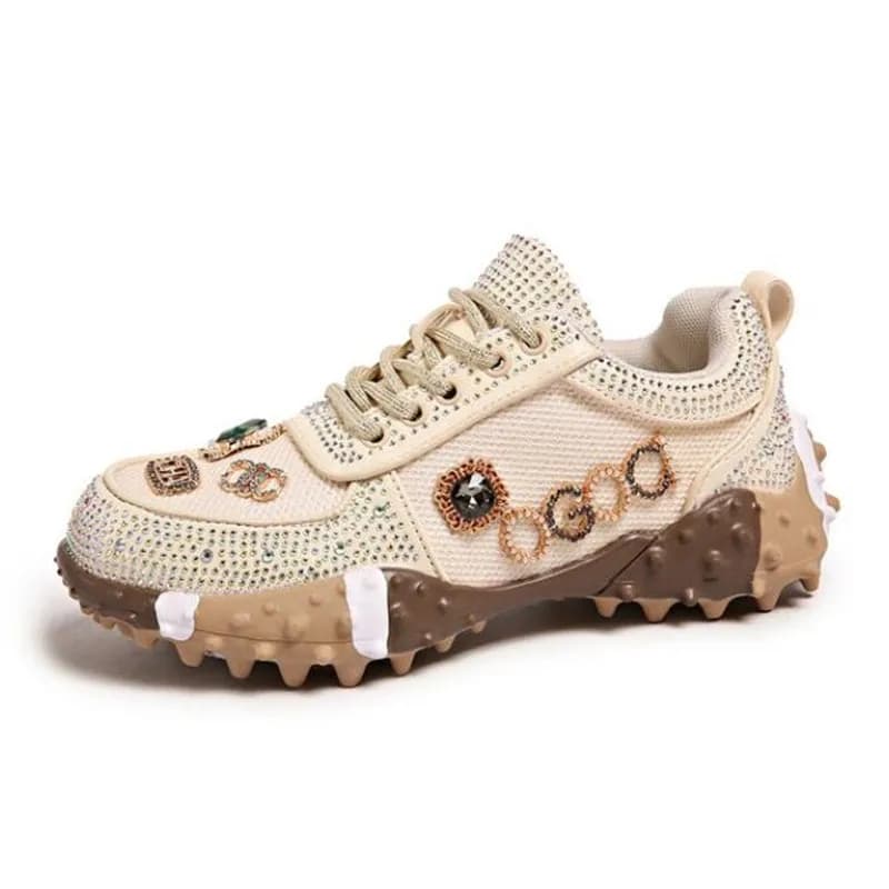 Sneakers di Lusso da Donna 2026 con Strass, Scarpe Casual da Donna per Esterni con Plateau, Scarpe da Corsa Firmate, Scarpe Sportive Traspiranti in Mesh per Donna