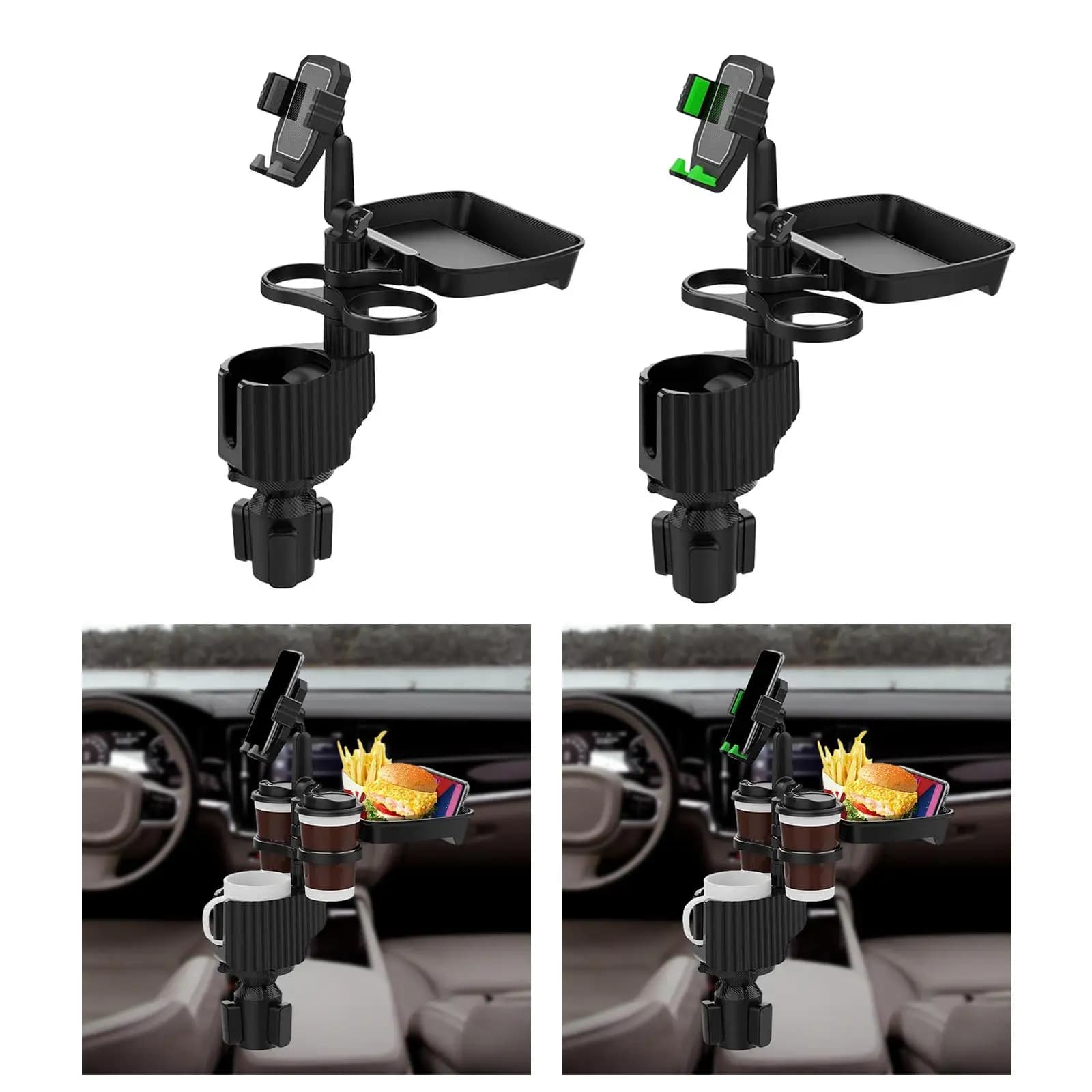 Espansore portabicchieri per adattatore portabicchieri per auto Tavolino da pranzo Elementi essenziali per il viaggio su strada Portabicchieri per auto con supporto per telefono