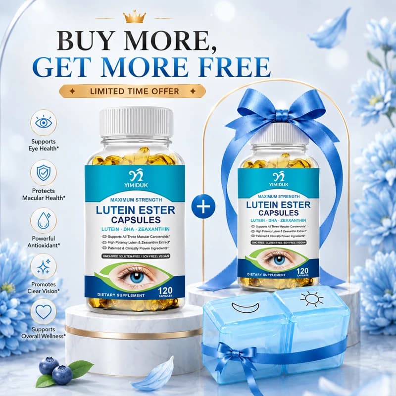 Bilberry Lutein Complex Supplements, with Black Pepper & Vitamin E, Boost Absorption, Block Screen Harm, Support Ocular Wellness