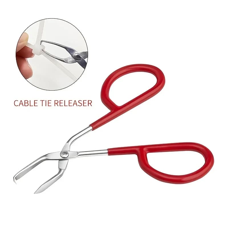 Cable Tie Opener Remover Tool Stainless Steel Zip Tie Cutter with Non‑Slip Silicone Handle