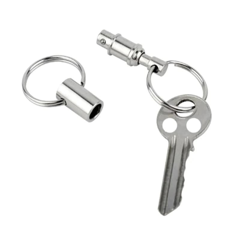 1Pc Portachiavi rimovibile Gadget da esterno Penna da campeggio Doppio portachiavi rimovibile Portachiavi a sgancio rapido in acciaio argentato