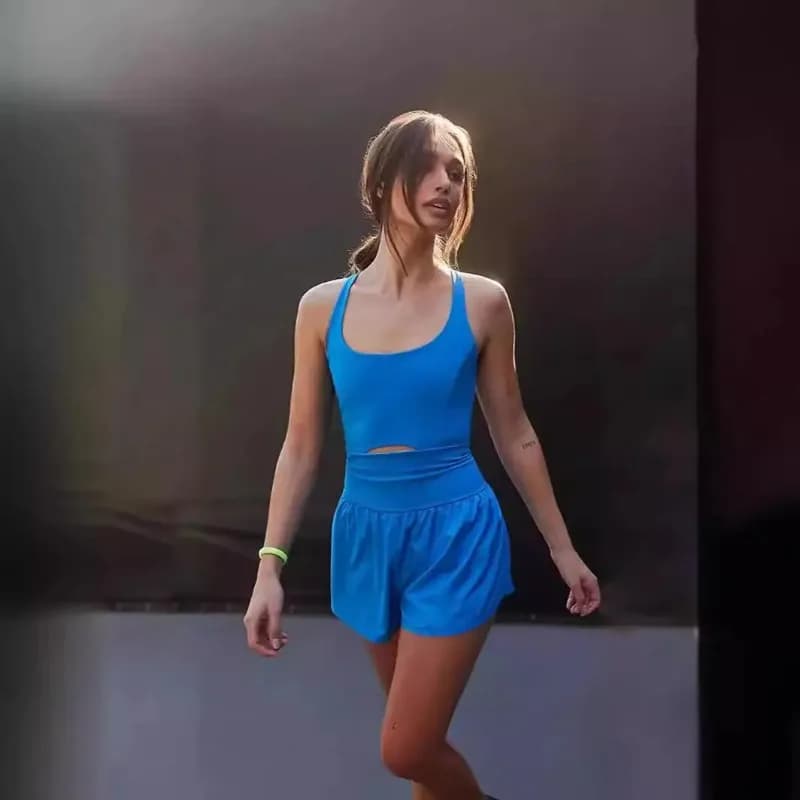 Clothing Sporting Yoga Orts Top at Canotta Women's Blonde in Polyester Fiber at Vita Media Length Five Quarters Summer 2026 Fashion
