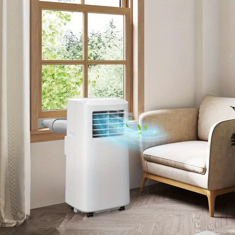 Condizionatore d'aria portatile Smart da 8000 BTU con telecomando e controllo tramite APP, dispositivo 3 in 1: raffrescatore, deumidificatore e ventilatore, potente condizionatore mobile per ambienti.