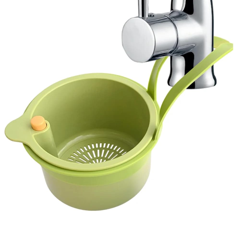 Filtro sospeso per rubinetto, cestello per filtro per lavello da cucina sospeso con scarico a pressione e design autopulente, chiusura per rifiuti per lavello ad angolo