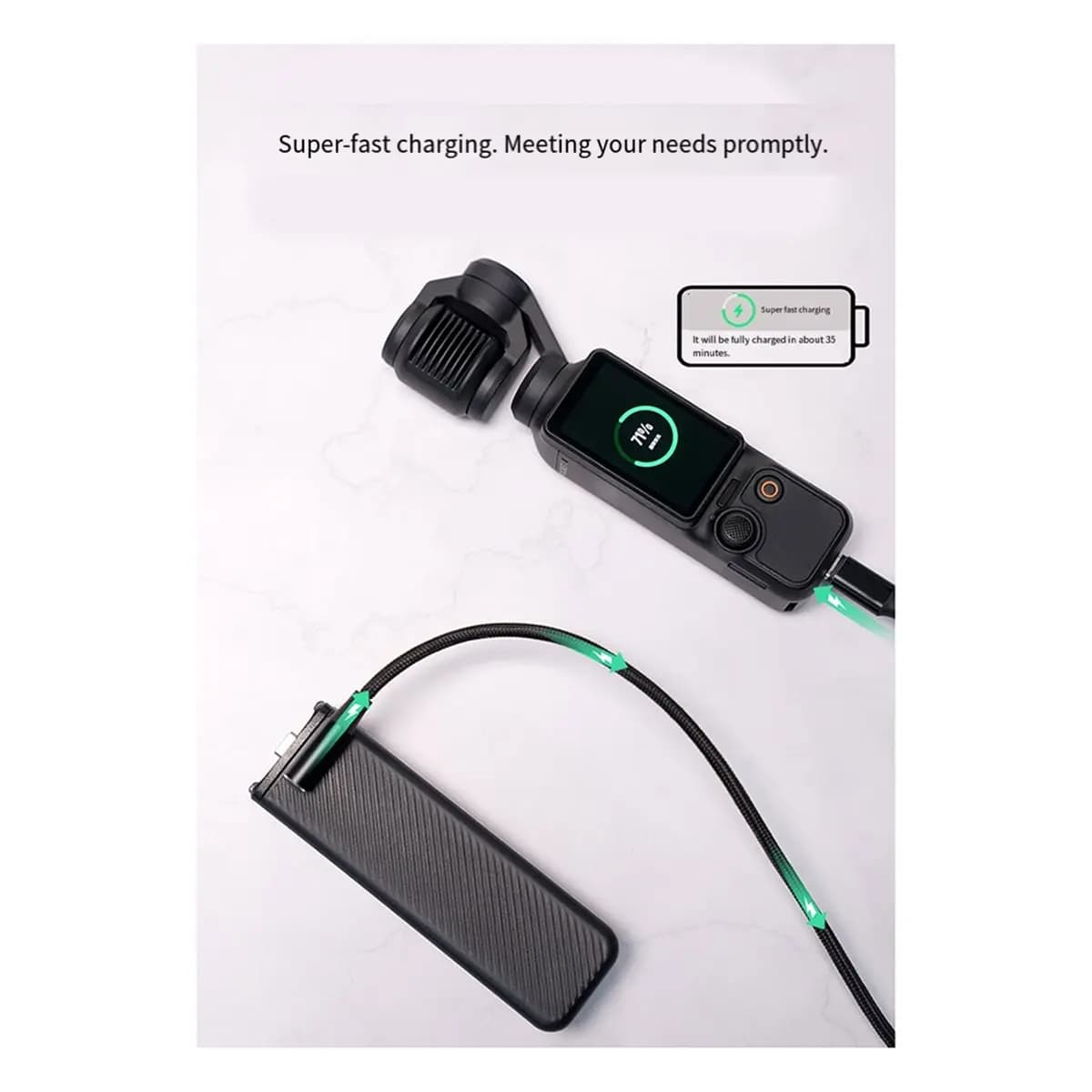 A26Z For POCKET 3 Battery Life Handle Accessories Professional Portable Power Bank 5000mAh Mobile Power Supply