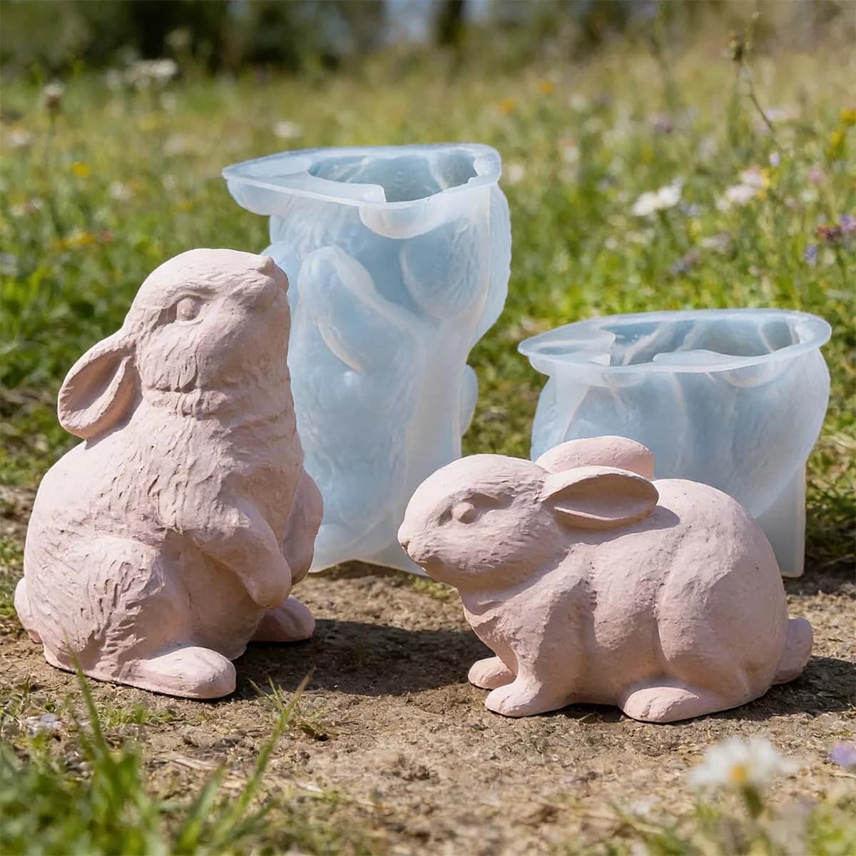 3D Print for Rabbit Shape Candles, 3D Print for Rabbit Figurine, Flavored Candles, Gesso, Cement, Home Decorations