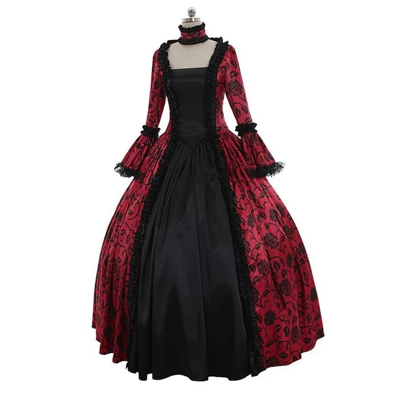 Costume cosplay vittoriano da donna, abito da ballo medievale rinascimentale