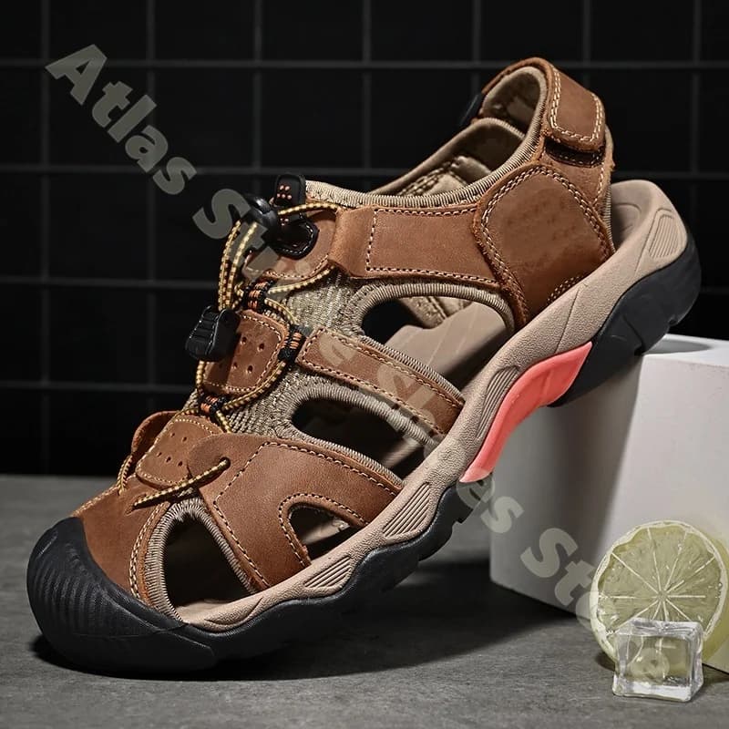 Men's trekking sandals closed, non-slip, wear-resistant, summer, beach, for comfortable and light trekking