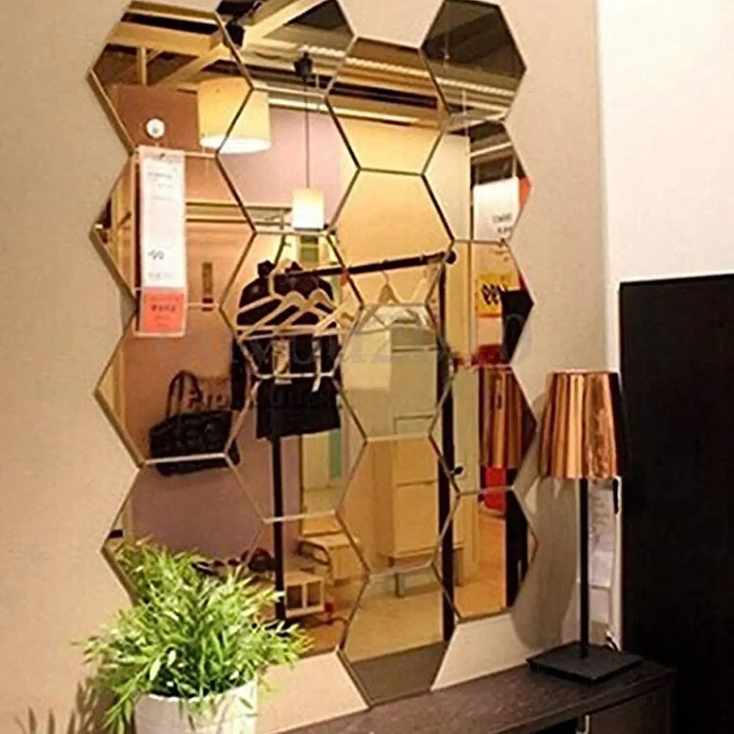 6/12pc adesivi murali specchio esagonale 3D adesivo specchio acrilico fai da te decalcomanie autoadesive rimovibili soggiorno bagno decorazioni per la casa