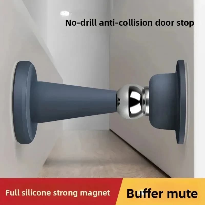 Fermaporta in silicone anti-collisione senza foratura con forte ventosa, protezione per pareti per camera da letto e mobili domestici