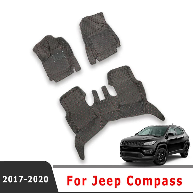 Tappetini per auto Parti per lo styling Proteggi per Jeep Compass 2020 2019 2018 2017 Tappeti interni auto Decorazione impermeabile personalizzata