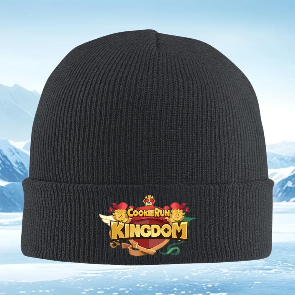2026 Golden shield cute bear crown flag Men Women Unisex Knitted Hat Beanie Pullover Cap Winter Thermal Warm Christmas Outdoor C