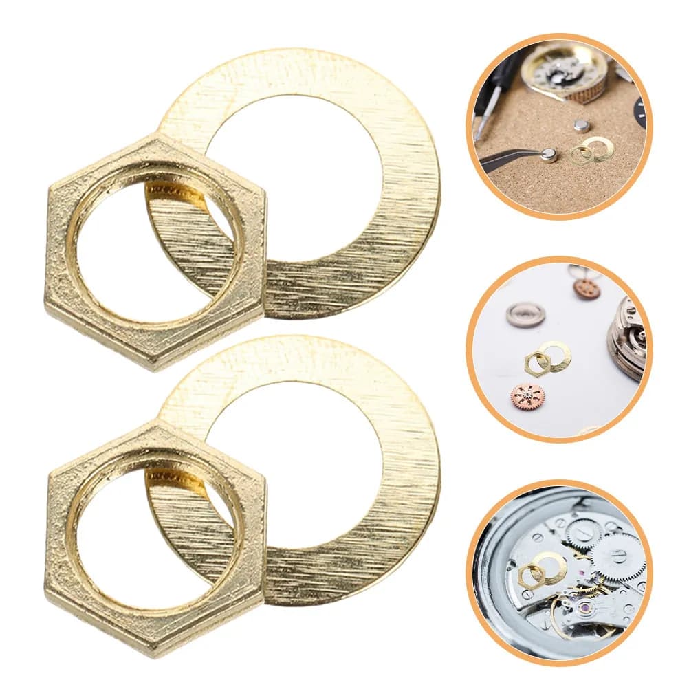 1Set Clock Repair Parts Nut Gasket Washer Ring Replacement Accessories for Wall Quartz Clock Assembly DIY Hardware Components