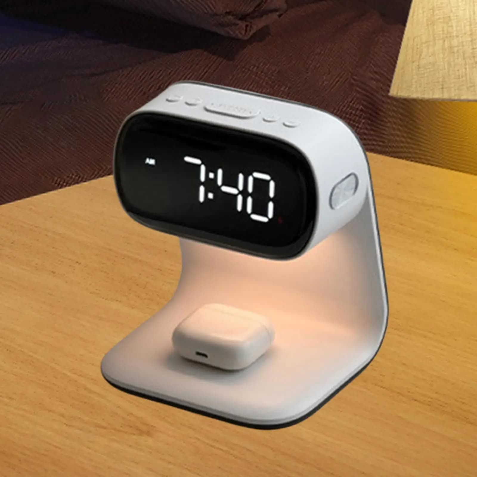 Lampada da camera da letto Stazione di ricarica senza fili Lampada da scrivania per smartphone Soggiorno