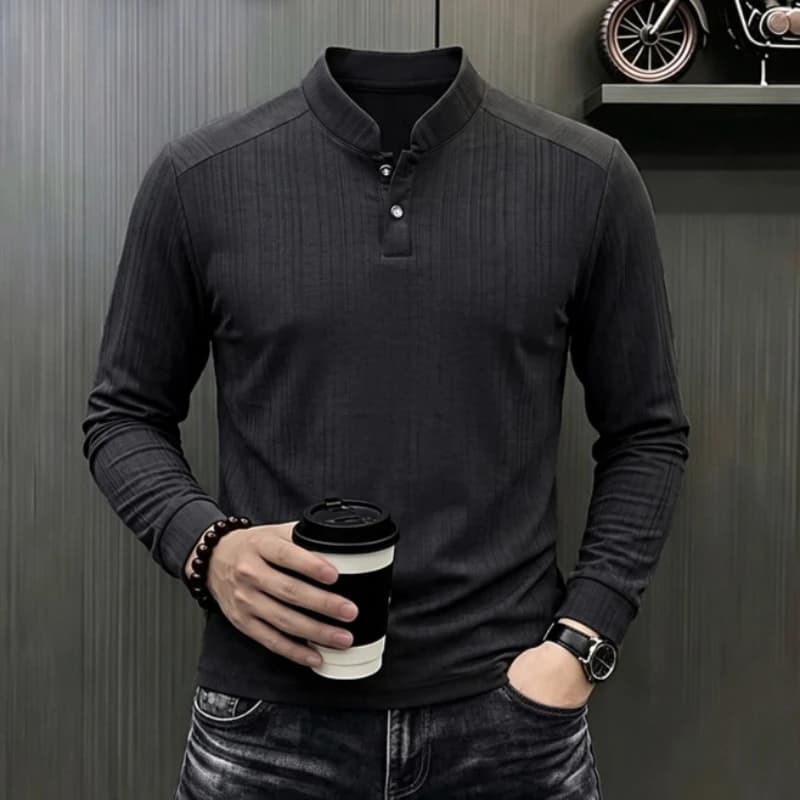 Men's Business Casual Long Sleeved Polo T-shirt Autumn Spring Comfortable Breathable Work Tops Formal Occasions Workwear Shirts