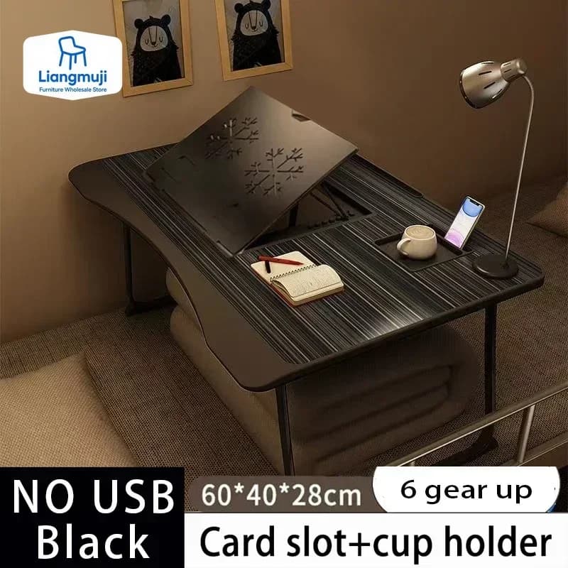 Scrivania da gaming pieghevole da 60 cm per casa, tavolino da letto per colazione, tavolo pieghevole regolabile in altezza e inclinazione