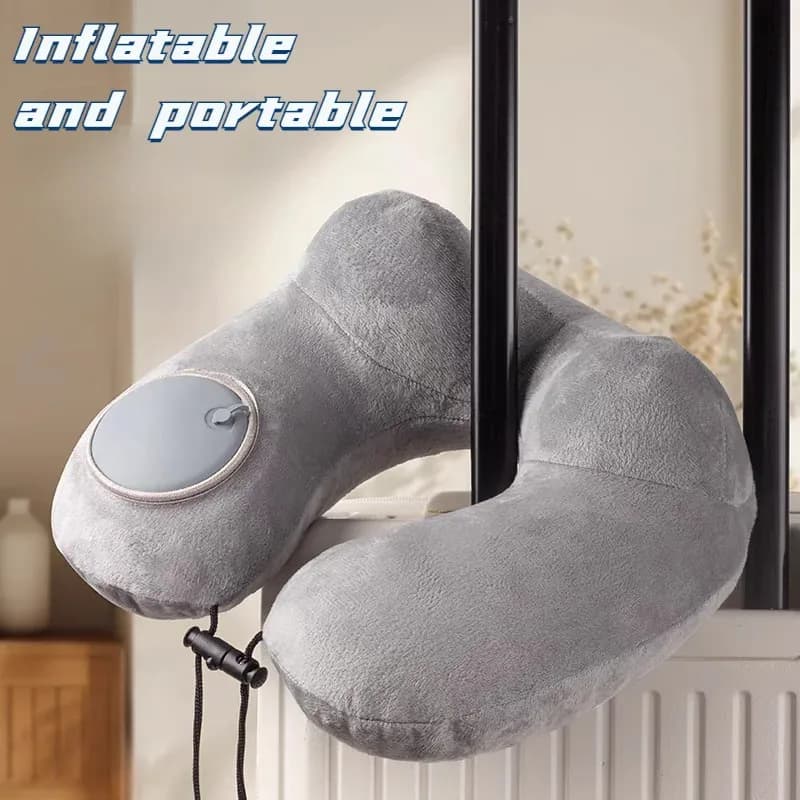 1 cuscino per gobba a forma di U per interni auto da viaggio: cuscino per il collo per pisolino da volo portatile gonfiabile e comprimibile
