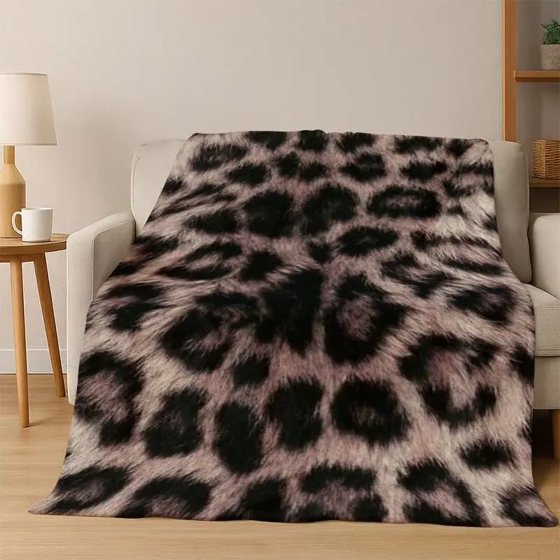 Lussuosa Coperta in Flanella con Stampa Leopardata e Tigrata, Morbida e Calda, per Camera da Letto, Soggiorno, Viaggi, Campeggio, Regalo