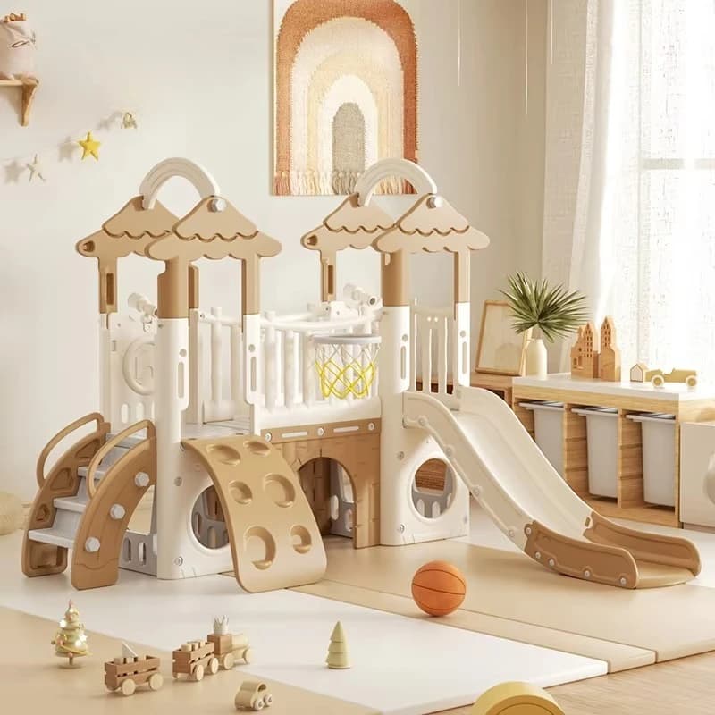 Grandi giocattoli per bambini Bambini Famiglia Arrampicata Parco giochi Sala giochi interna Scivolo in plastica Scivolo doppio per bambini