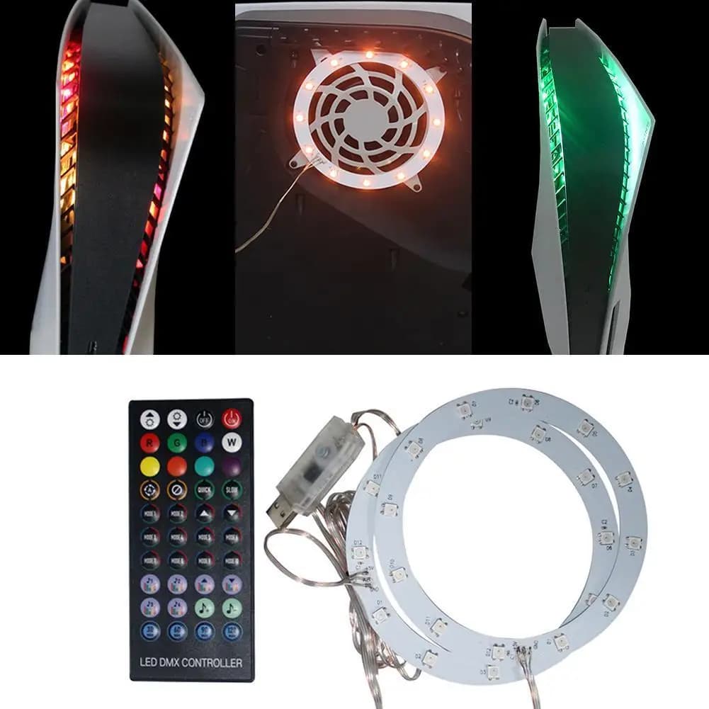 Barra Luminosa RGB per Console con Telecomando, Striscia LED con Funzione Pickup, Accessori Luminosi per Atmosfera Console PS5
