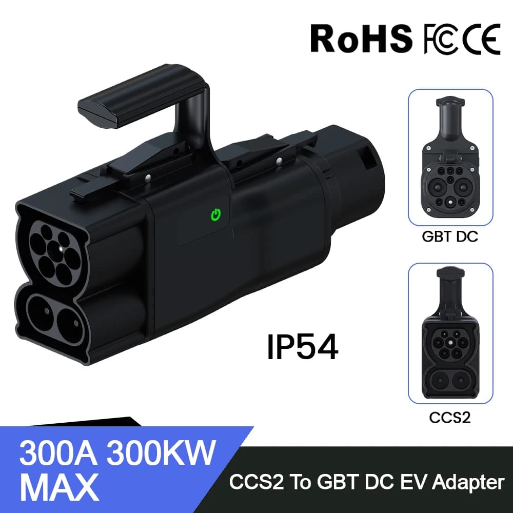 Adattatore per caricabatterie EV da CCS2 a GBT, 300KW 300A, convertitore di ricarica DC per veicoli elettrici CCS Combo GB/T