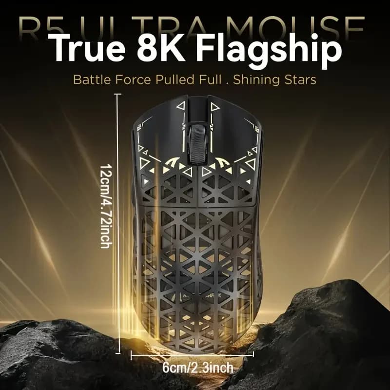 Attack shark R5Ultra 8K Carbon Fiber Wireless Gaming Mouse with 42000 DPI -PAW3950 MAX Sensor -39g Ultra-Lightweight-Nordic 5284