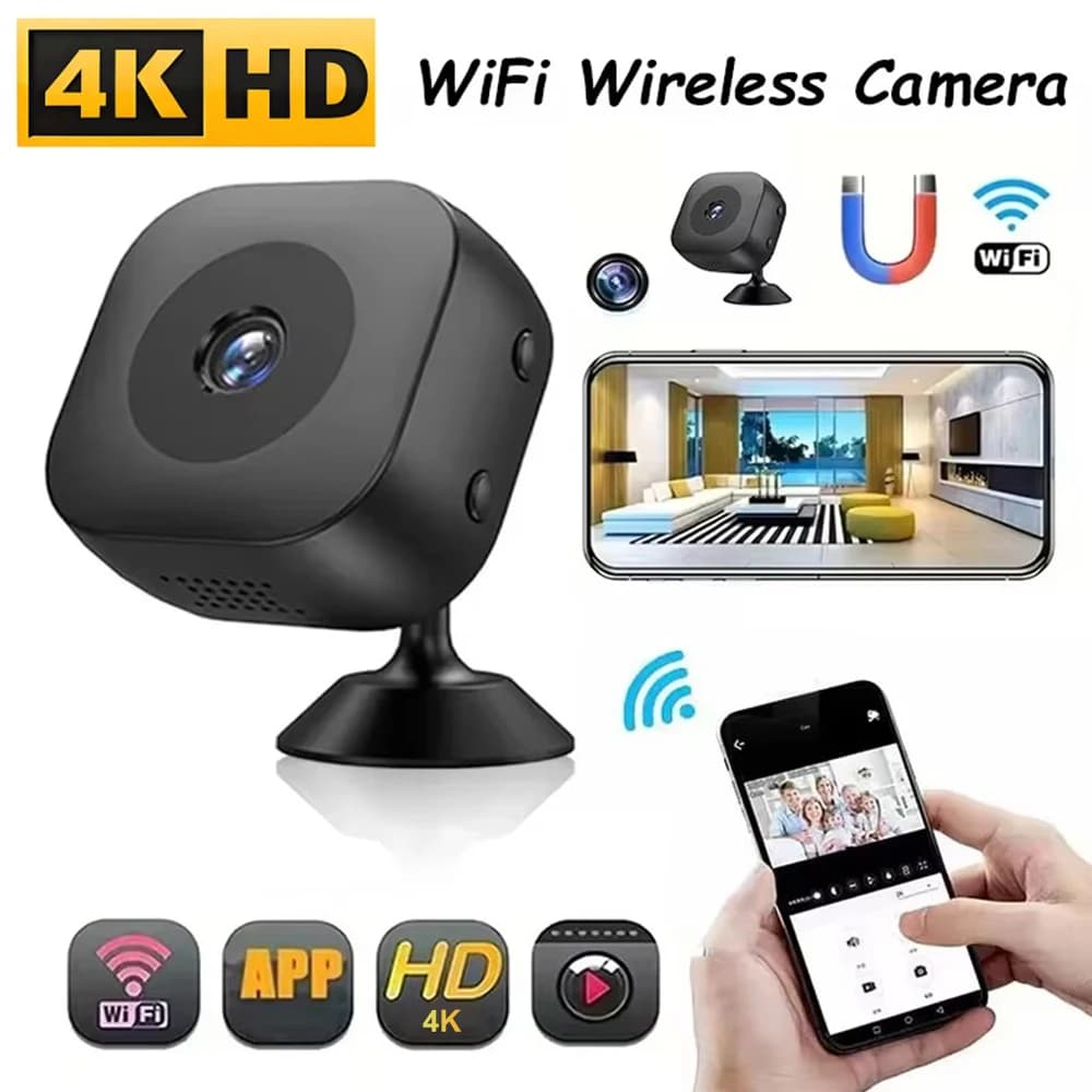 Telecamera Mini HD 4K WiFi 2026 per Monitoraggio Wireless, Protezione di Sicurezza, Controllo Remoto, Videocamere di Sorveglianza per Casa Intelligente 2026