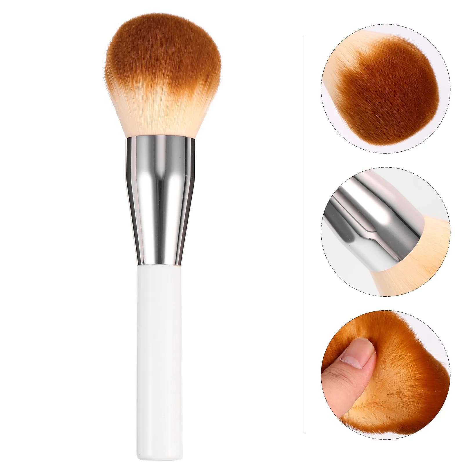 Pennello Cosmetico in Setole Sintetiche Dense e Setose per Fondotinta, Blush, Polvere, Sfumatura e Fissaggio, Senza Perdita di Pelo, per una Pelle Liscia