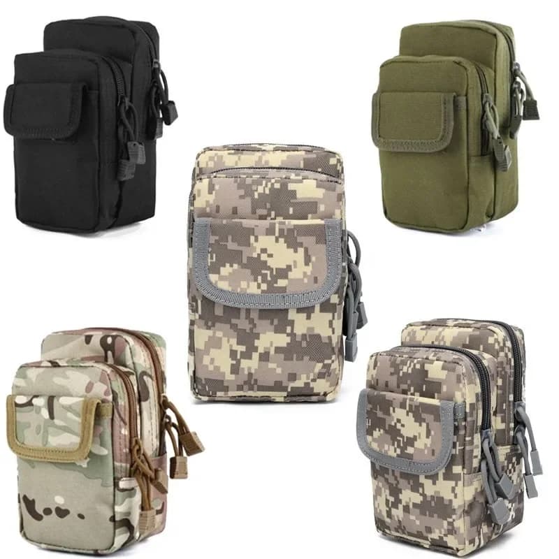 MOLLE System Tactical Belt Bag Anti-Theft Hidden Pocket for Hiking Running EDC Phone/Passport Storage Outdoor Waist Bag