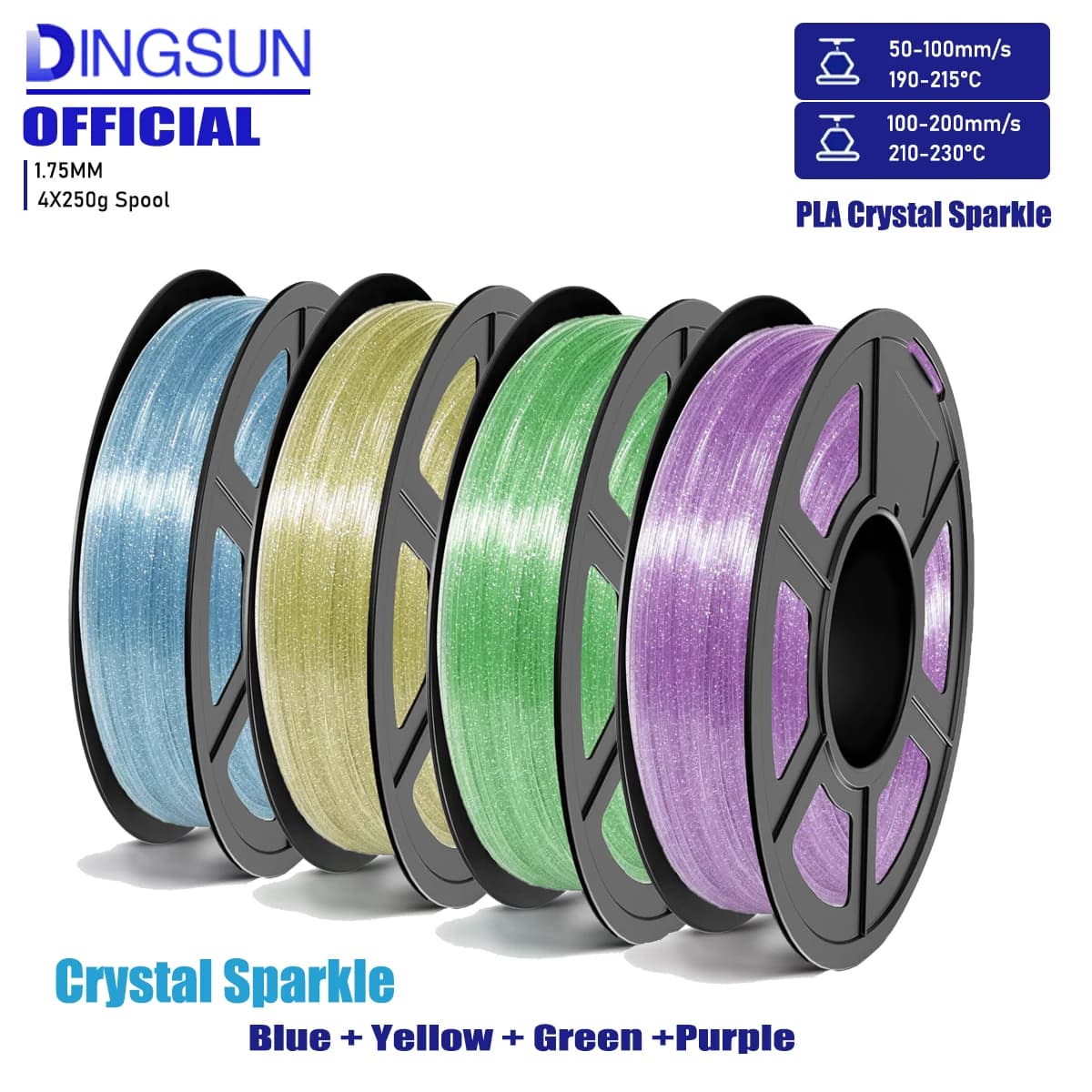 Filament PLA translucent 1.75 mm, PLA crystal, coil 250 g/500 g/1 kg, dimensional accuracy +/- 0.02 mm, suitable for most 3D FDM printers