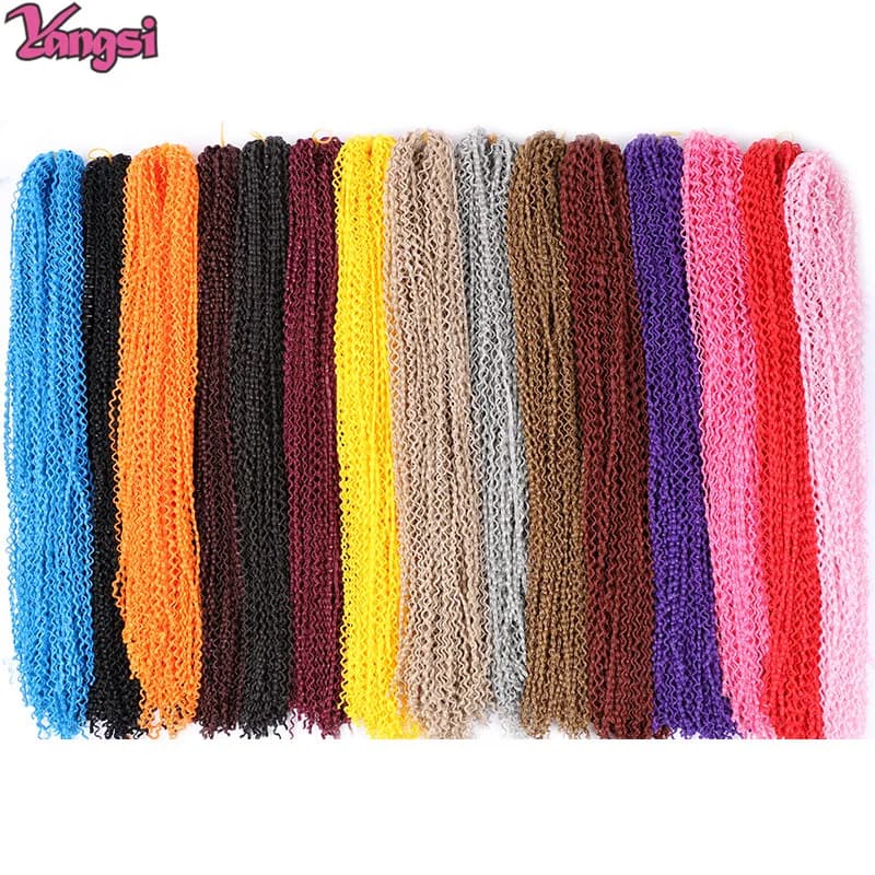 Full Star Curly ZIZI Box Braids 22" Crochet Braids Synthetic Hair Extensions Long Green Blue Pink Red Pre-Looped Twisted Hair