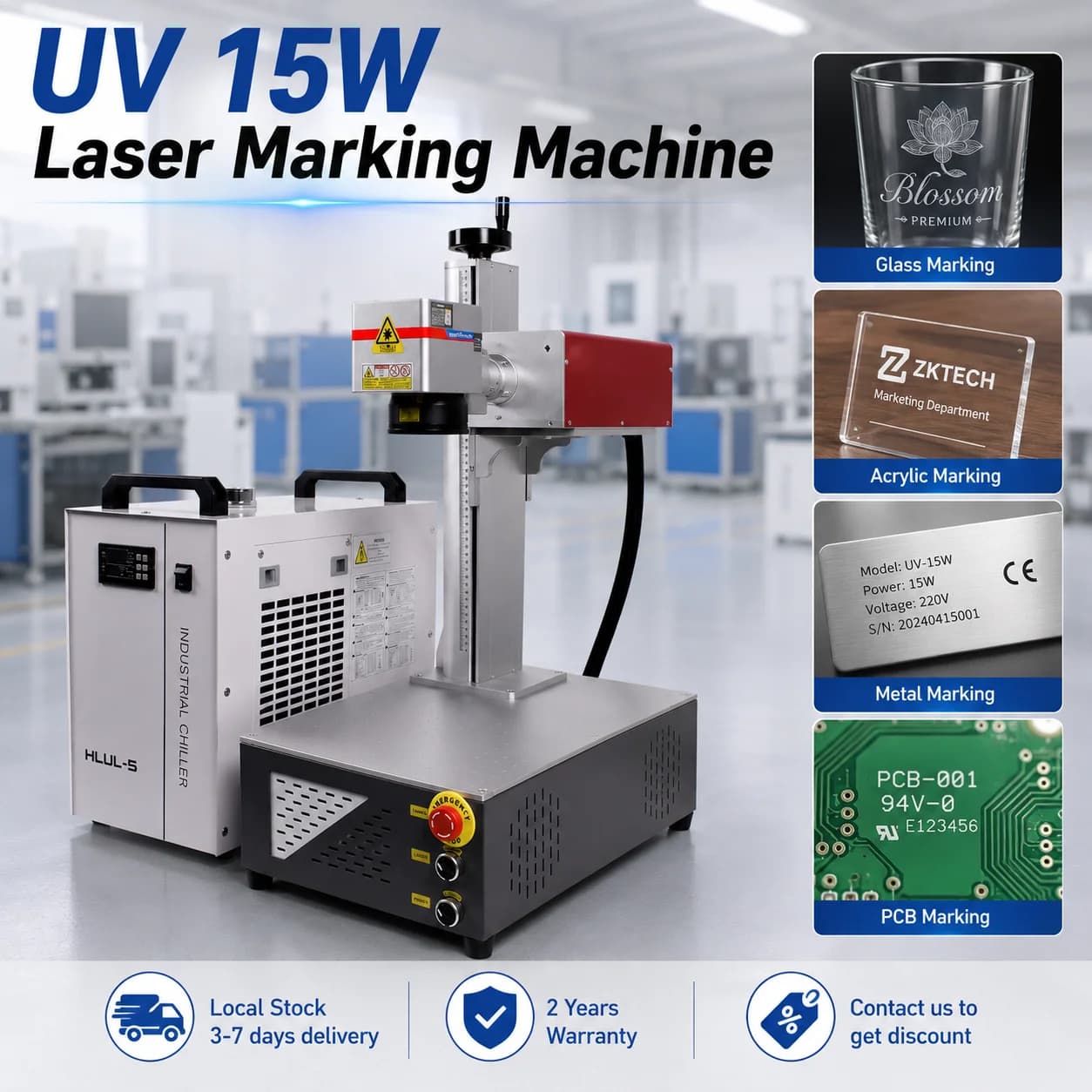 UV Laser Marking Machine 5W 10W 15W High Precision Engraver for Glass Plastic Metal Jewelry PCB QR Code Logo Printing