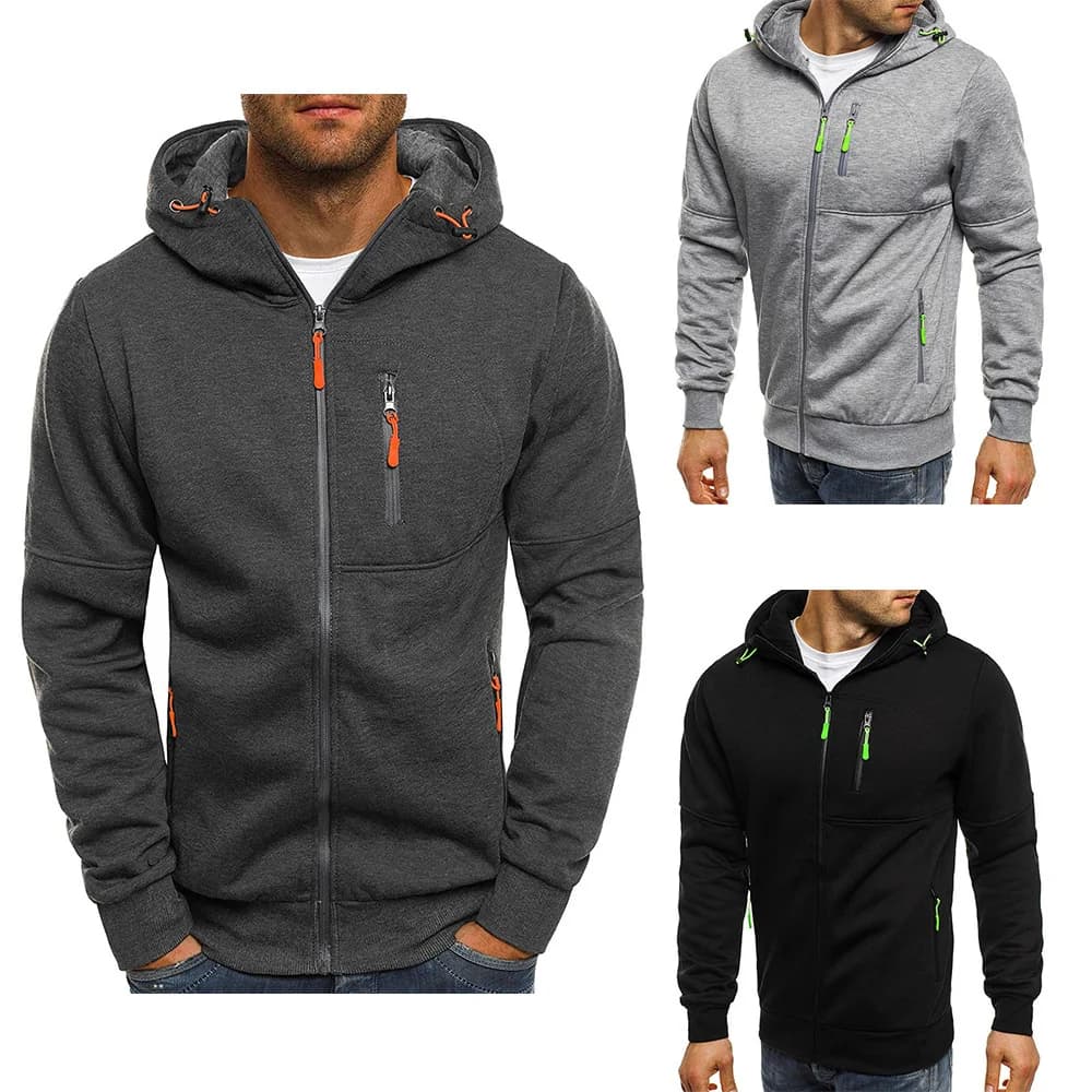 Felpe con cappuccio da uomo Felpa a maniche lunghe Design con cerniera Felpa con cappuccio per uomo Abbigliamento Abbigliamento sportivo Giacca casual slim fit