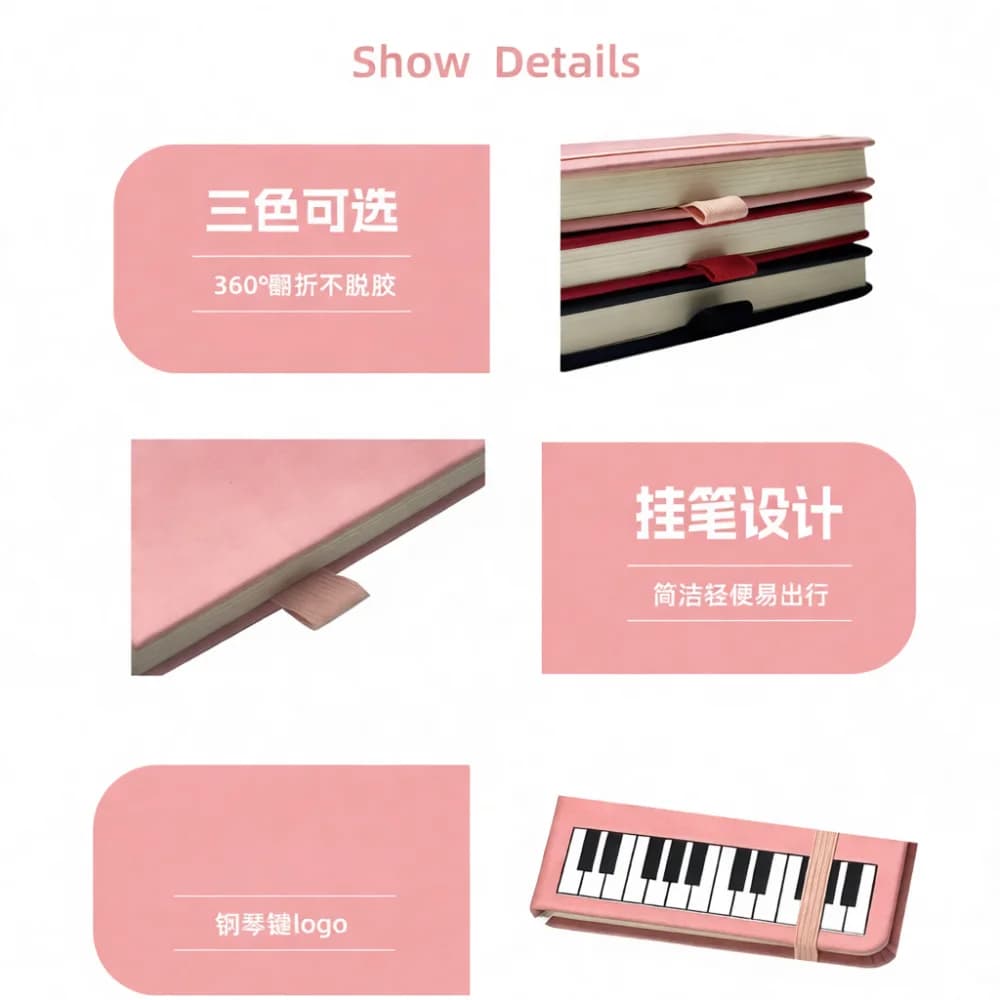 Premium Piano Notebook A5 A6 Journal Diary Stationery Student Gift Office Meeting Record Planner Music Theme